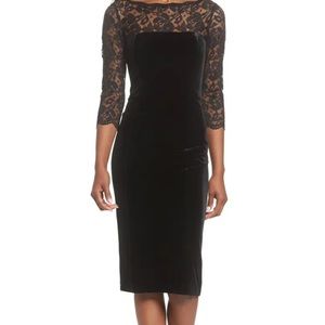 Gorgeous velvet and lace Eliza J Sheath Dress